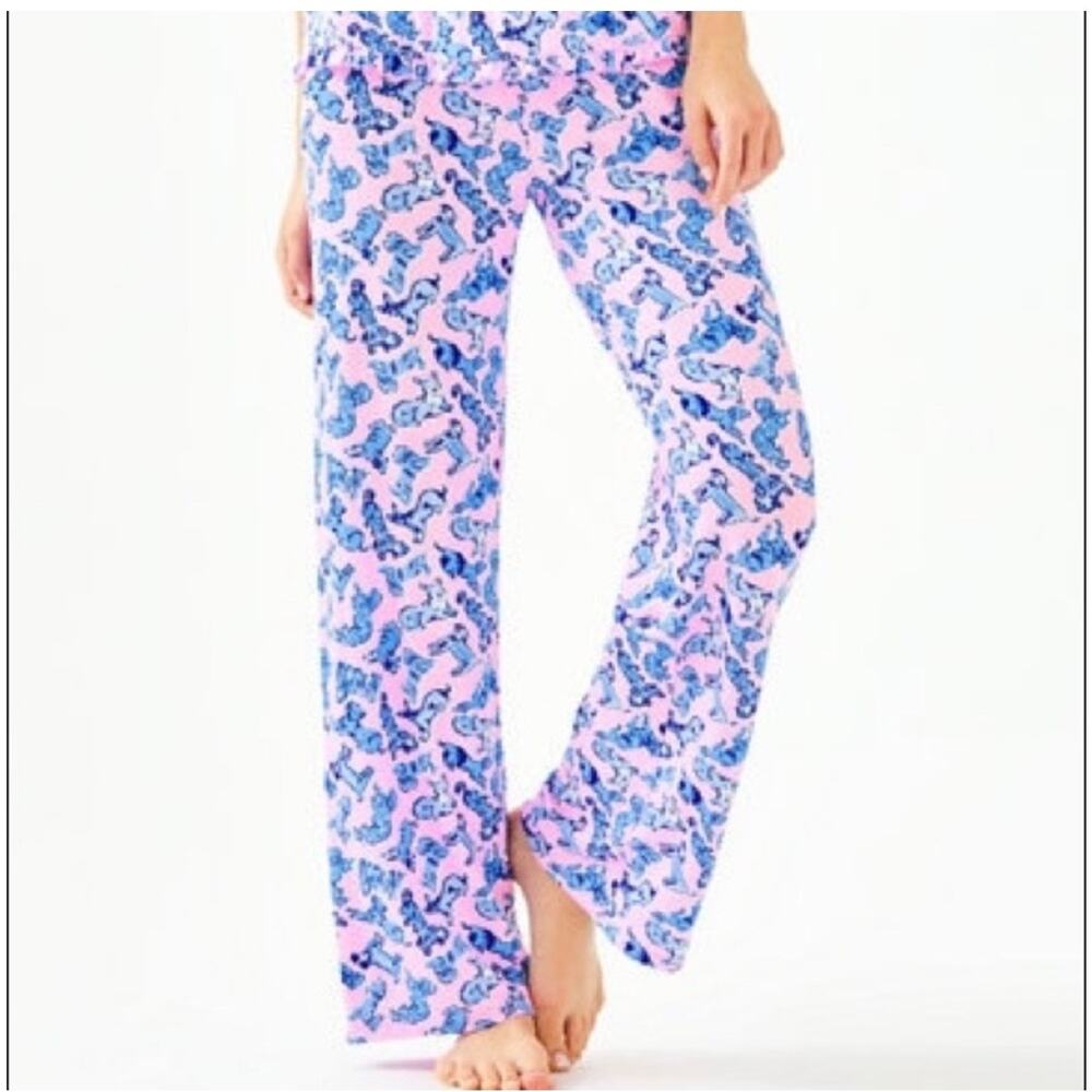Lilly Pulitzer Sz XS Knit PJ Pants Ruff Night Fun Whimsical Relax Comfort EUC